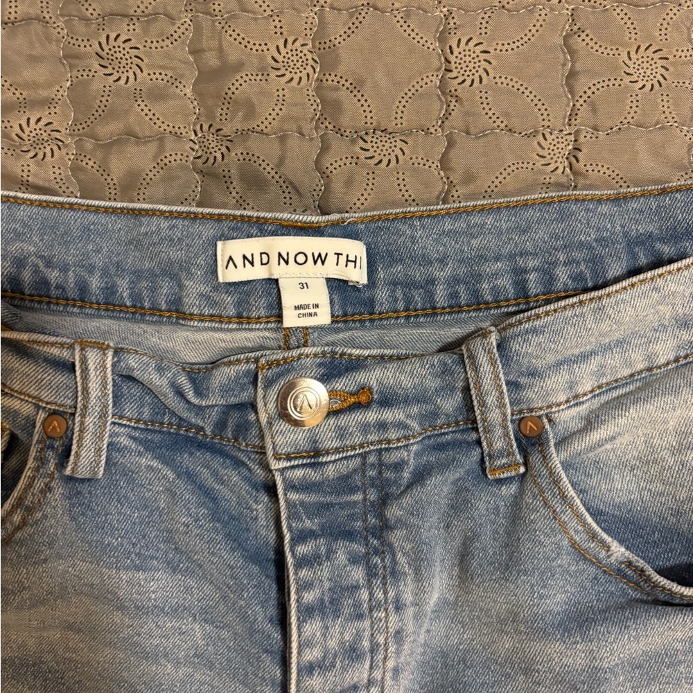 AND NOW THIS denim Jean Shorts with Frayed Hem - Picture 6 of 7